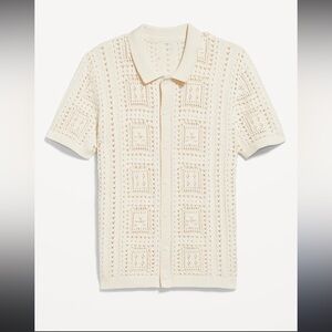 Old‎ navy sweater Knit polo shirt size M NWT beige classic casual boho cotton
